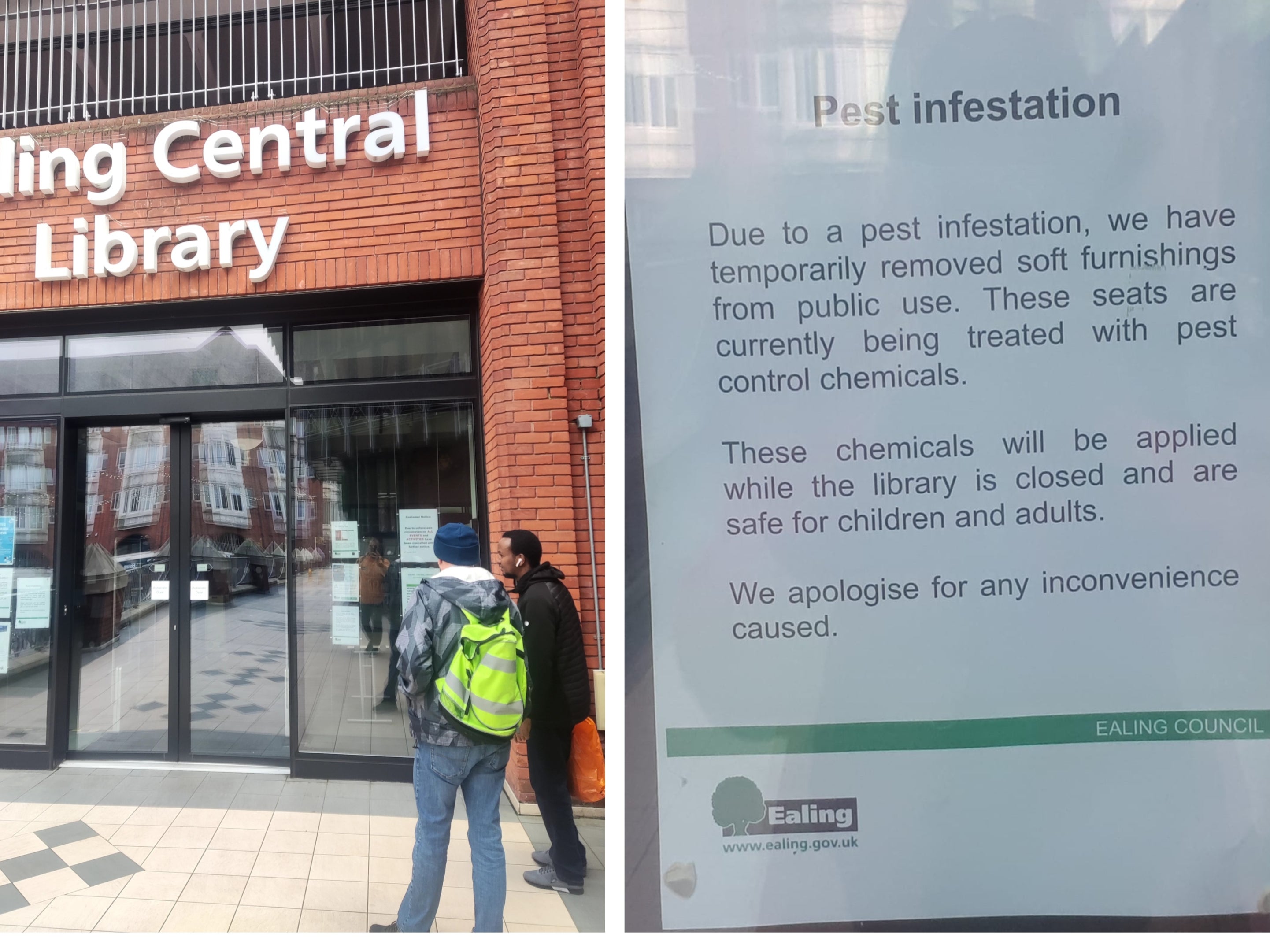 Ealing Library was forced to close after a bedbug infestation