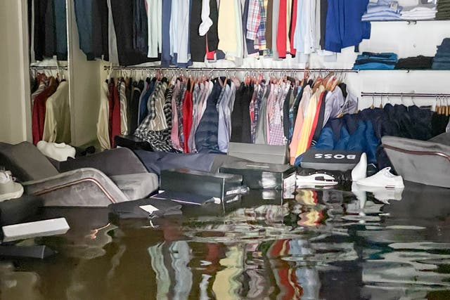 The McCartan Bros clothes shop flooded and stock was damaged when the canal burst its banks (Brendan Digney/Handout)