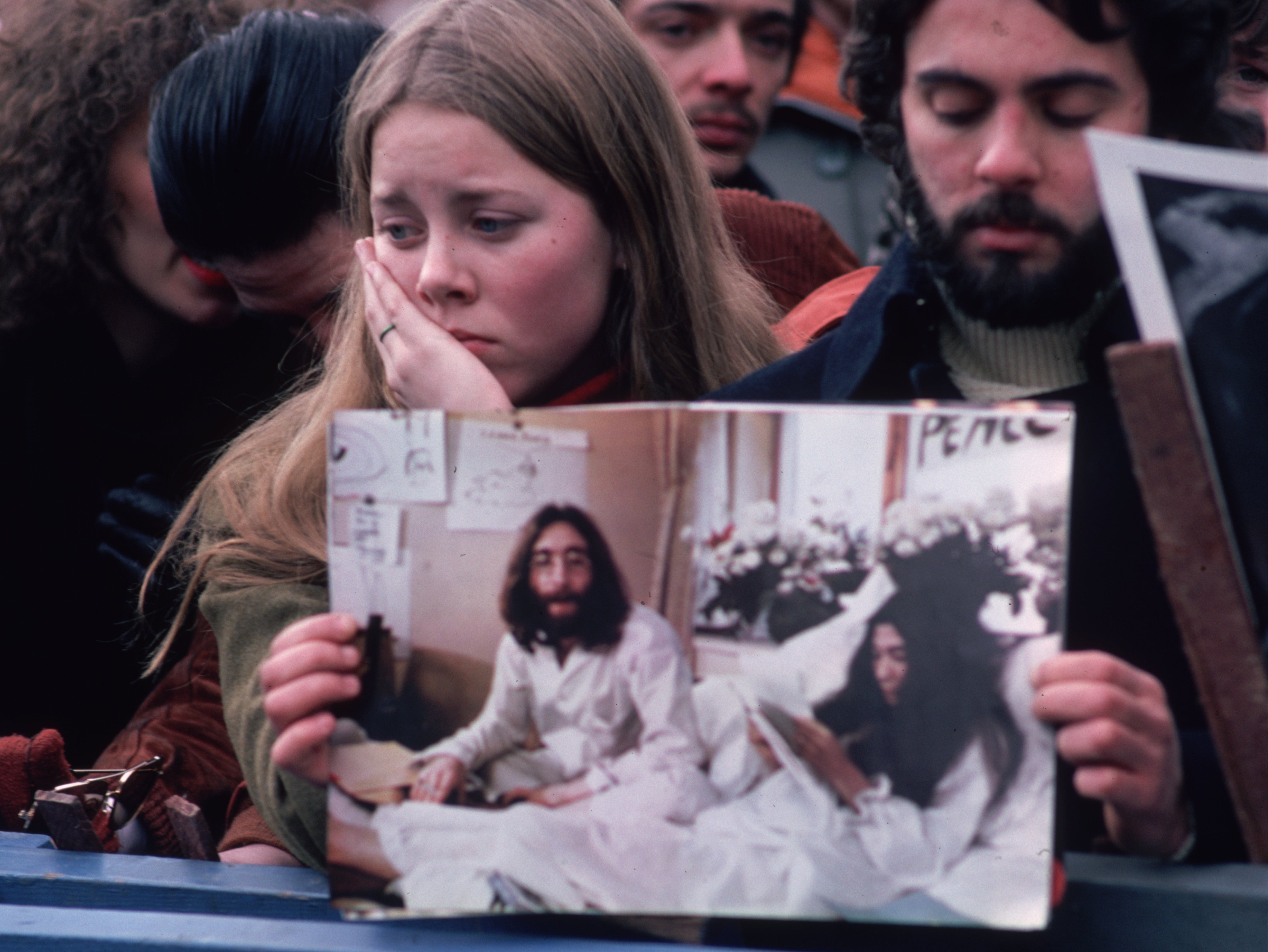 Mourners gathered in New York’s Central Park grieving the death of Lennon