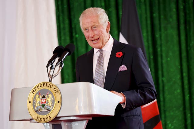 The King speaking at a state banquet at State House in Nairobi (Chris Jackson/PA)