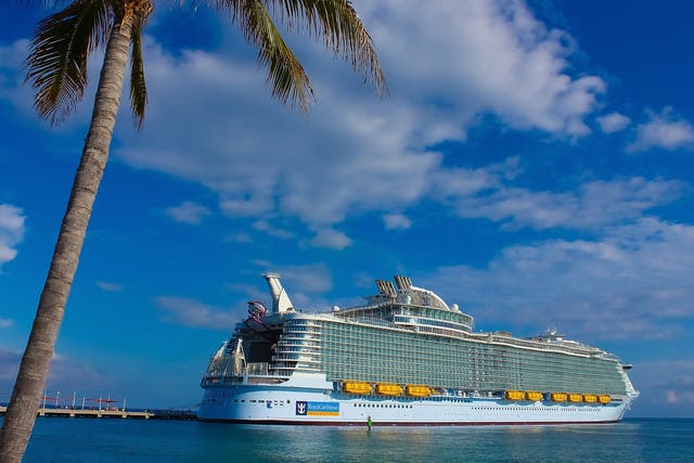 <p>The incident occurred on the Symphony of the Seas ship, seen here docked in the Bahamas</p>