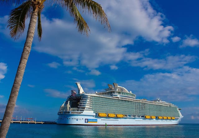 <p>The incident occurred on the Symphony of the Seas ship, seen here docked in the Bahamas</p>