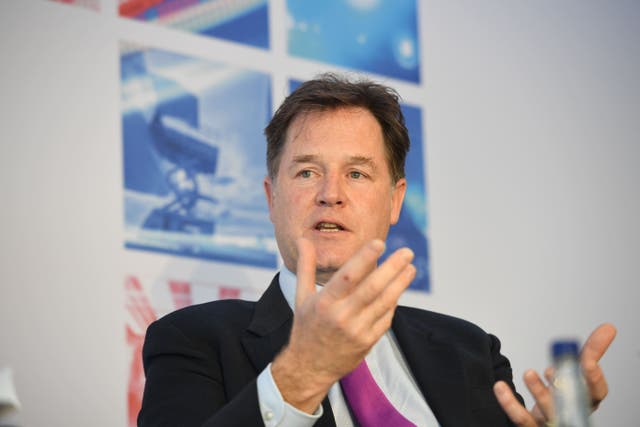 Former Deputy Prime Minister Nick Clegg, who has warned about the risks of generative AI to elections (Stefan Rousseau/PA)