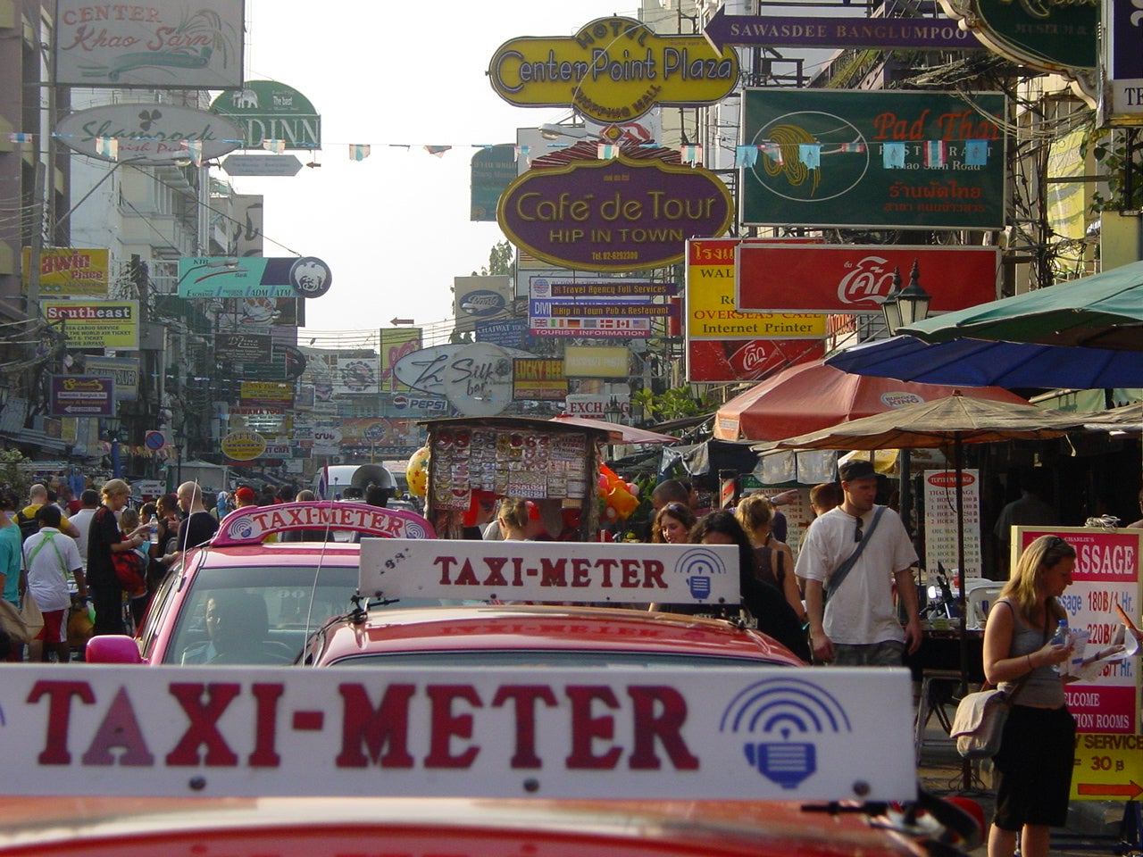 Khao San Road in Bangkok, which is at its best just after the rainy season