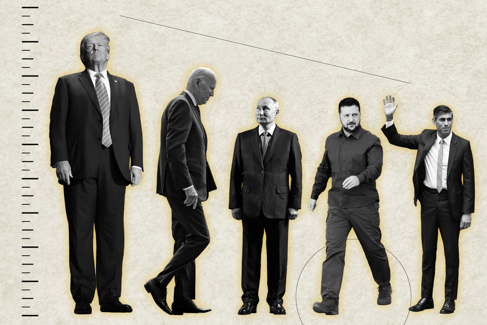 An image highlighting the height difference between political leaders, and how it can be perceived