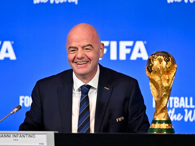 <p>Fifa President Gianni Infantino during the Virtual Council Meeting</p>