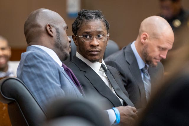 <p>Young Thug in court last year  </p>
