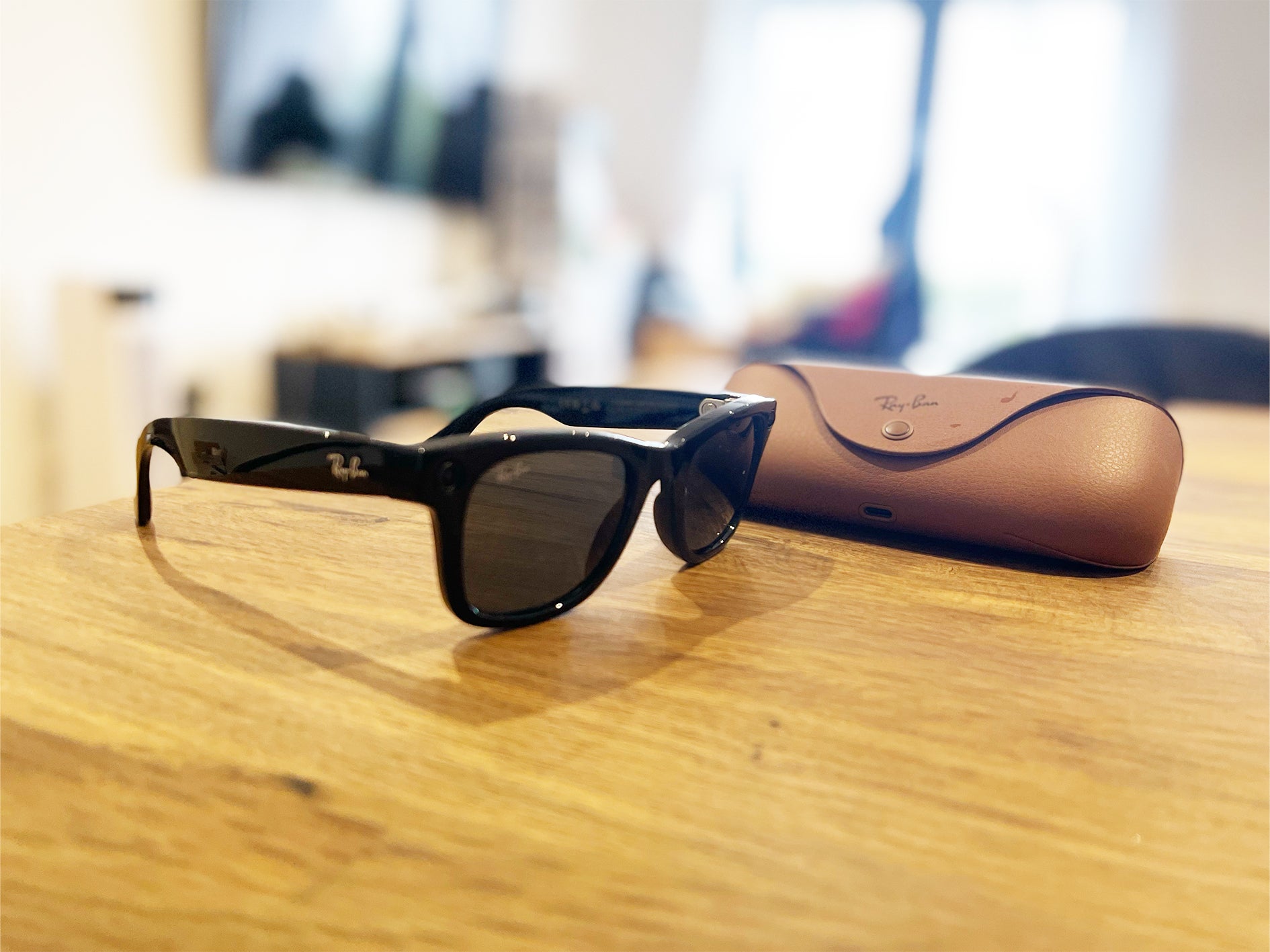 The glasses boast a classic Wayfarer design and come in a host of frame and lens colours