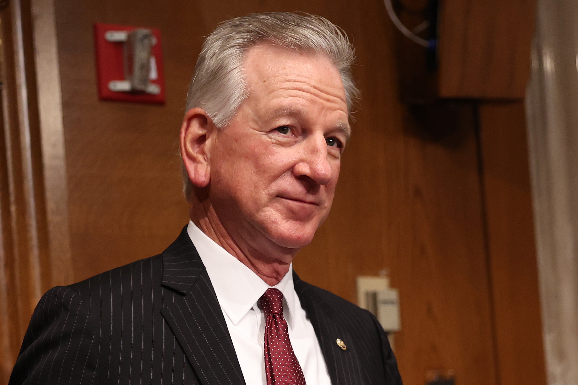 U.S. Sen. Tommy Tuberville (R-AL) arrives for the Senate Health, Education, Labor and Pensions Committee confirmation hearing for Monica Bertagnolli to be the next Director of the National Institutes of Health