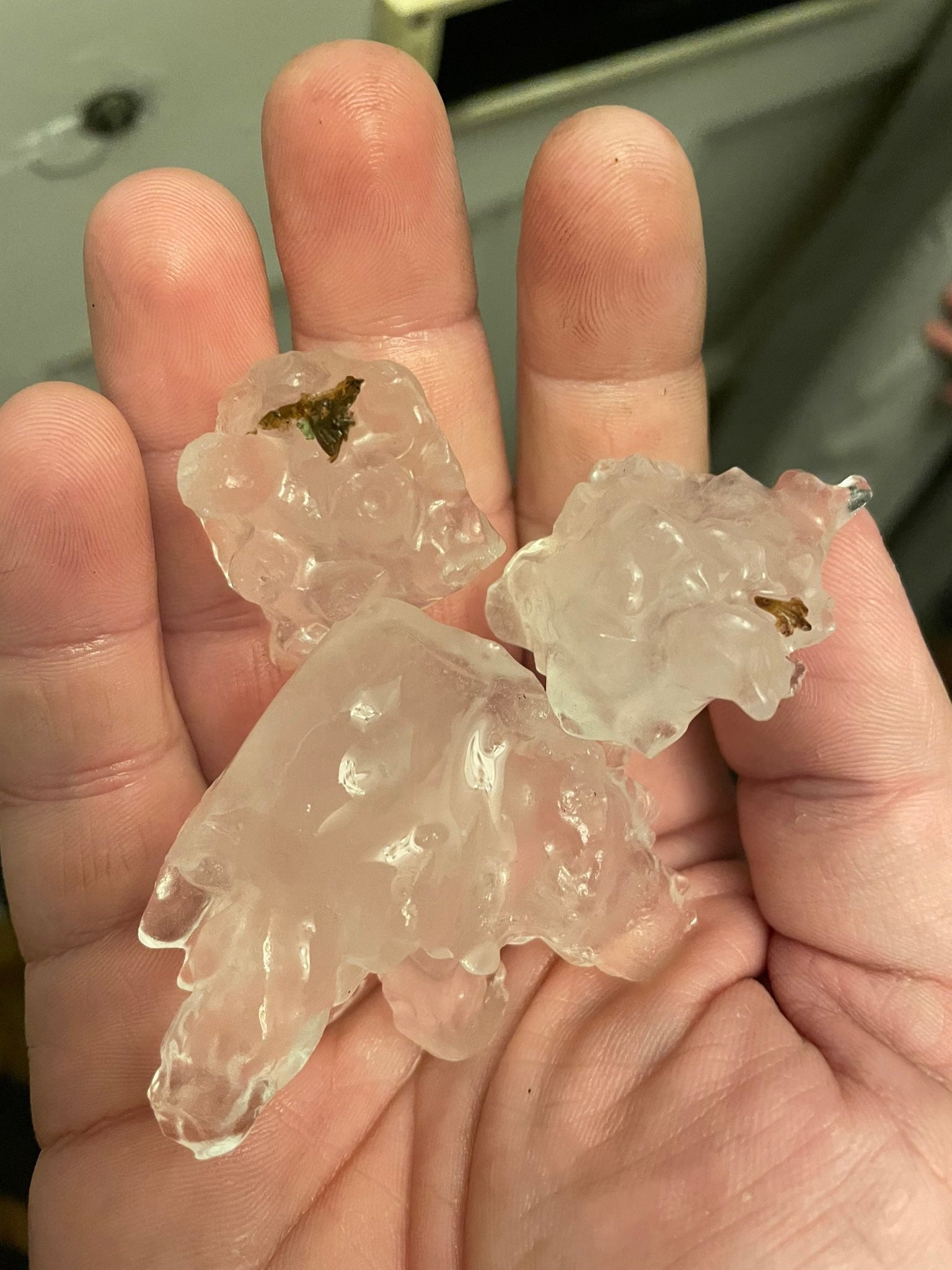 Carl Walker said golf ball-sized hailstones rained down across the island on Wednesday night