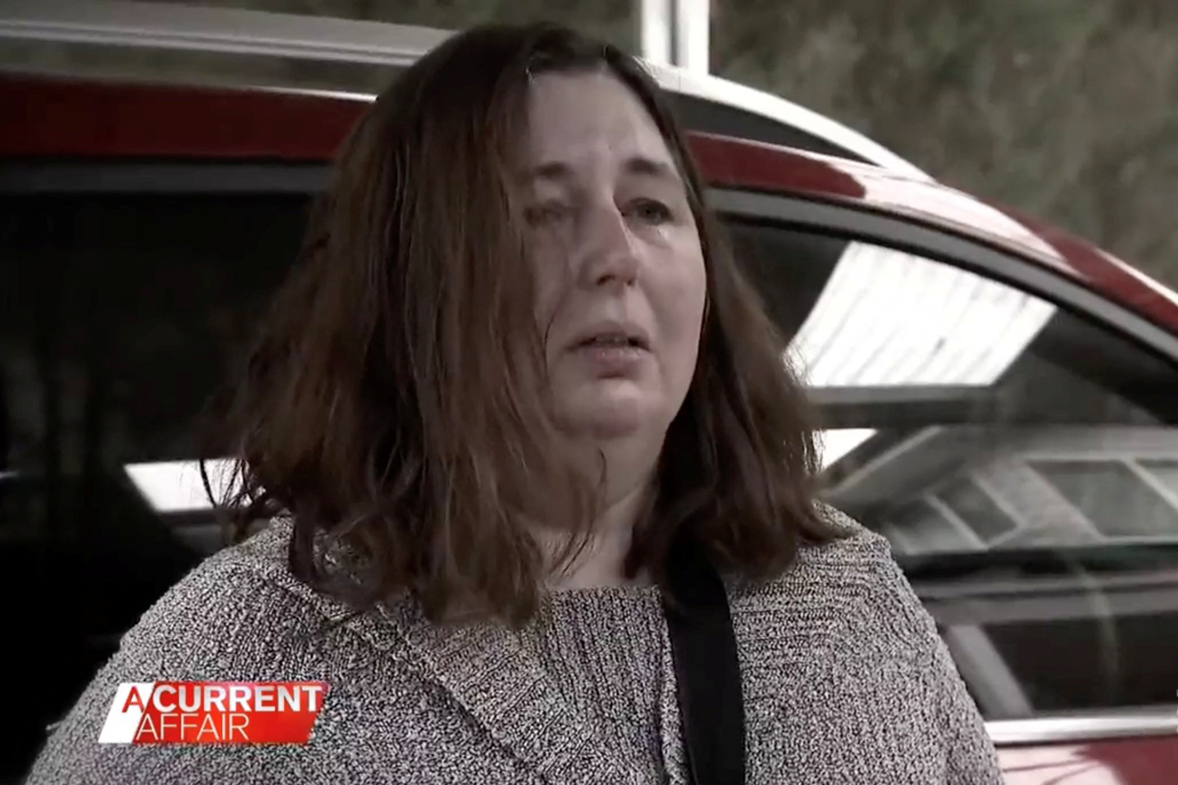 Erin Patterson speaks to the media outside her home in Leongatha, Victoria