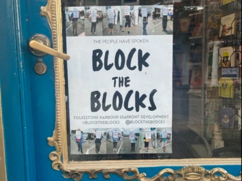 Many independent shops in the town support the Block the Blocks campaign