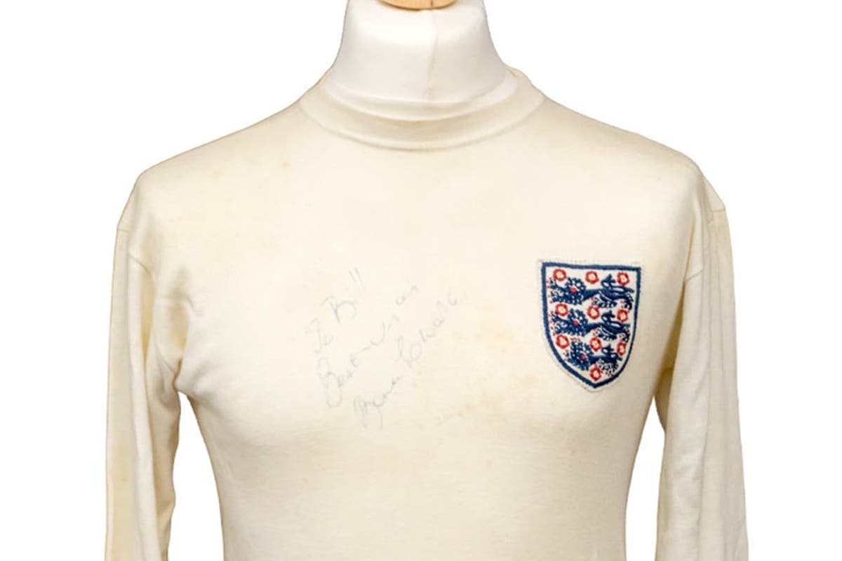 Sir Bobby Charlton’s 1966 World Cup semi-final England shirt to be auctioned