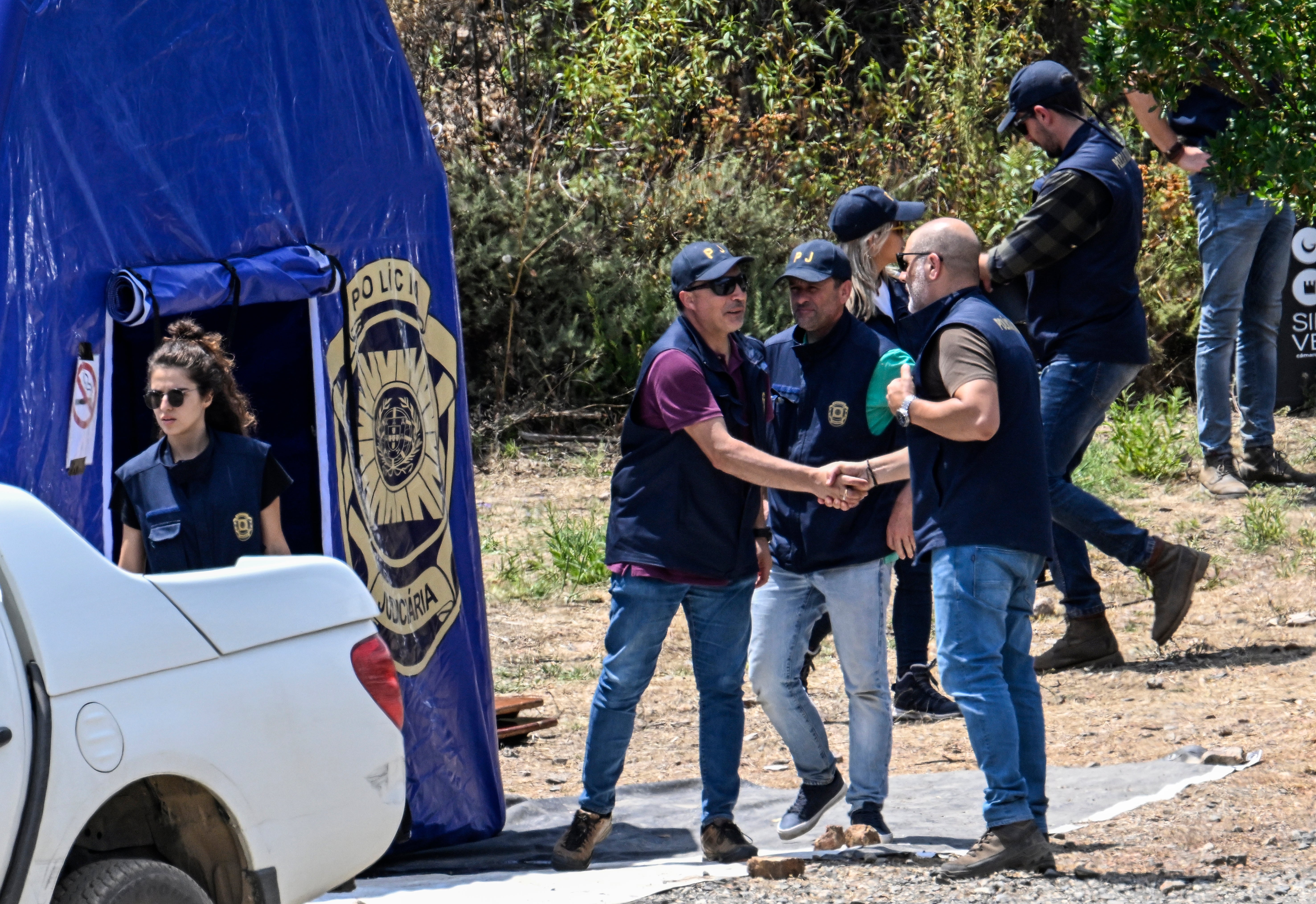 Portuguese police investigators dismantle base camp at the end of the three-day search