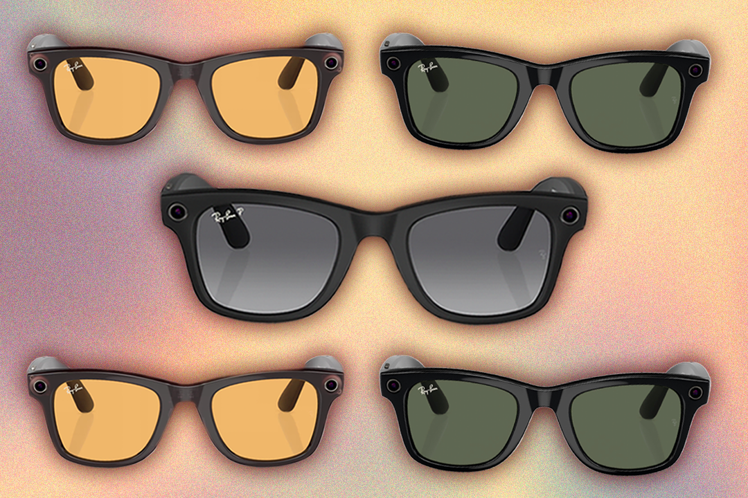 The glasses come in Ray-Ban’s classic Wayfarer design or a new Headliner design
