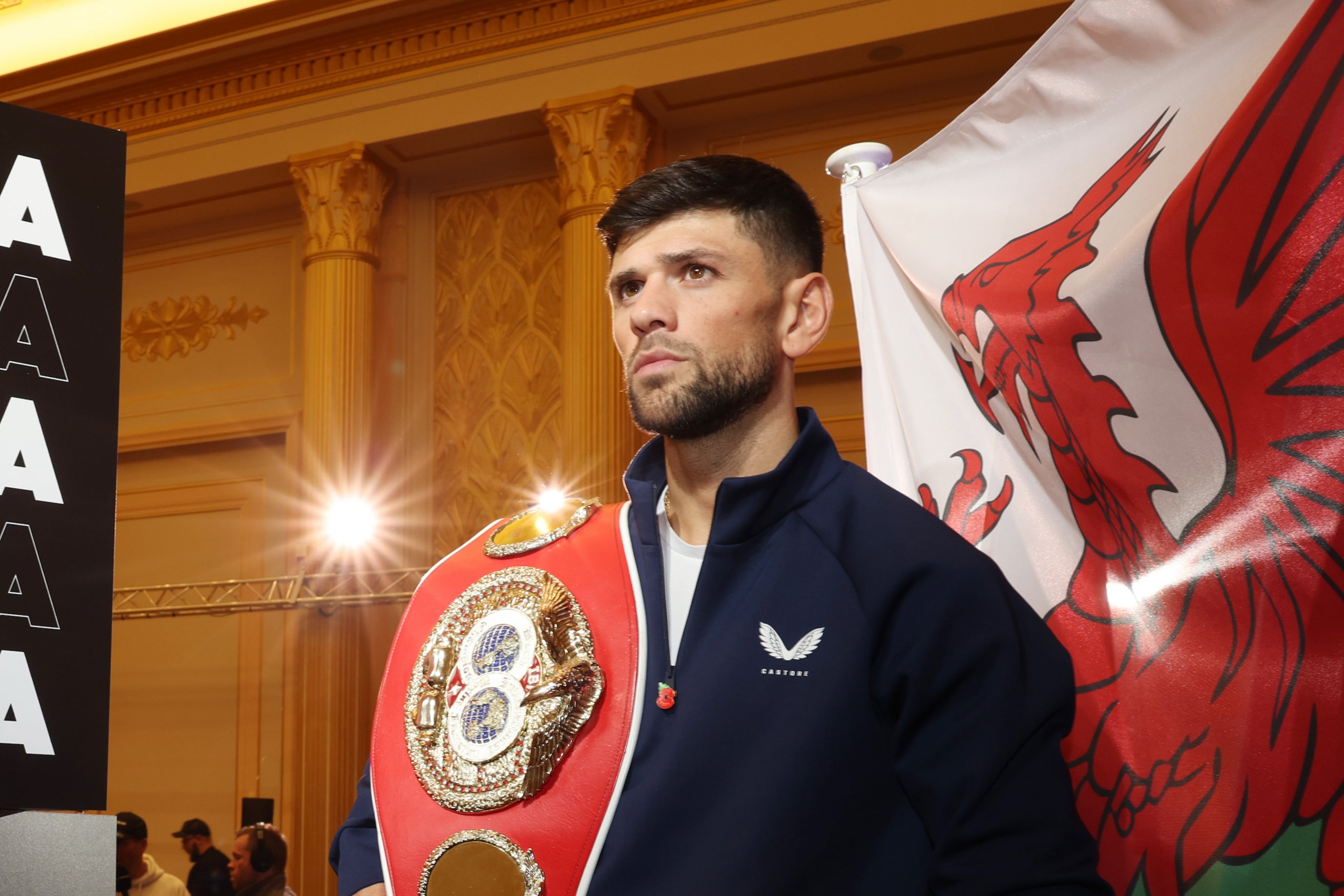 Cordina at the press conference for his title defence against Vazquez