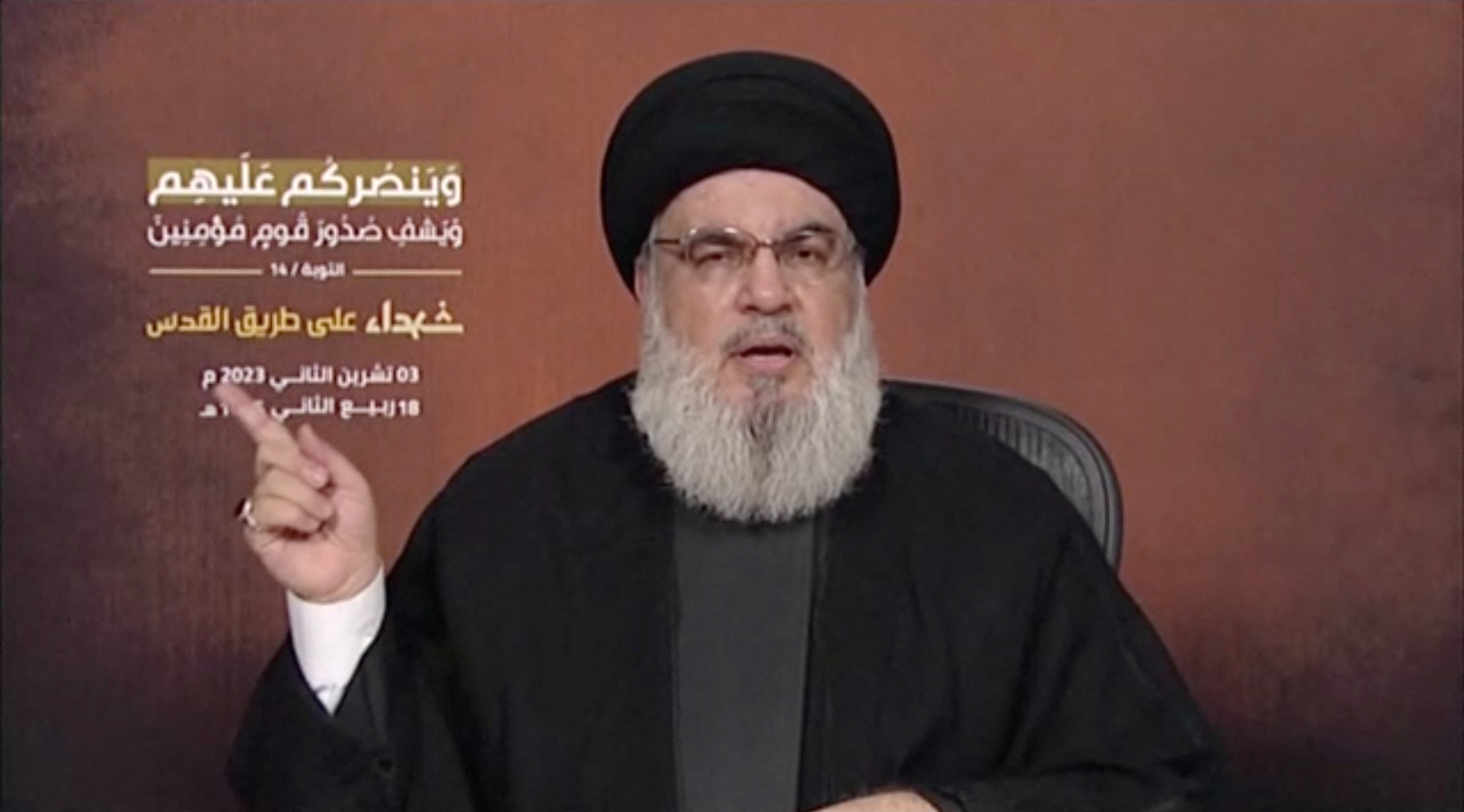 ‘This glorious, blessed large-scale operation was a hundred per cent Palestinian in terms of decision and execution,’ said Hezbollah leader Hassan Nasrallah