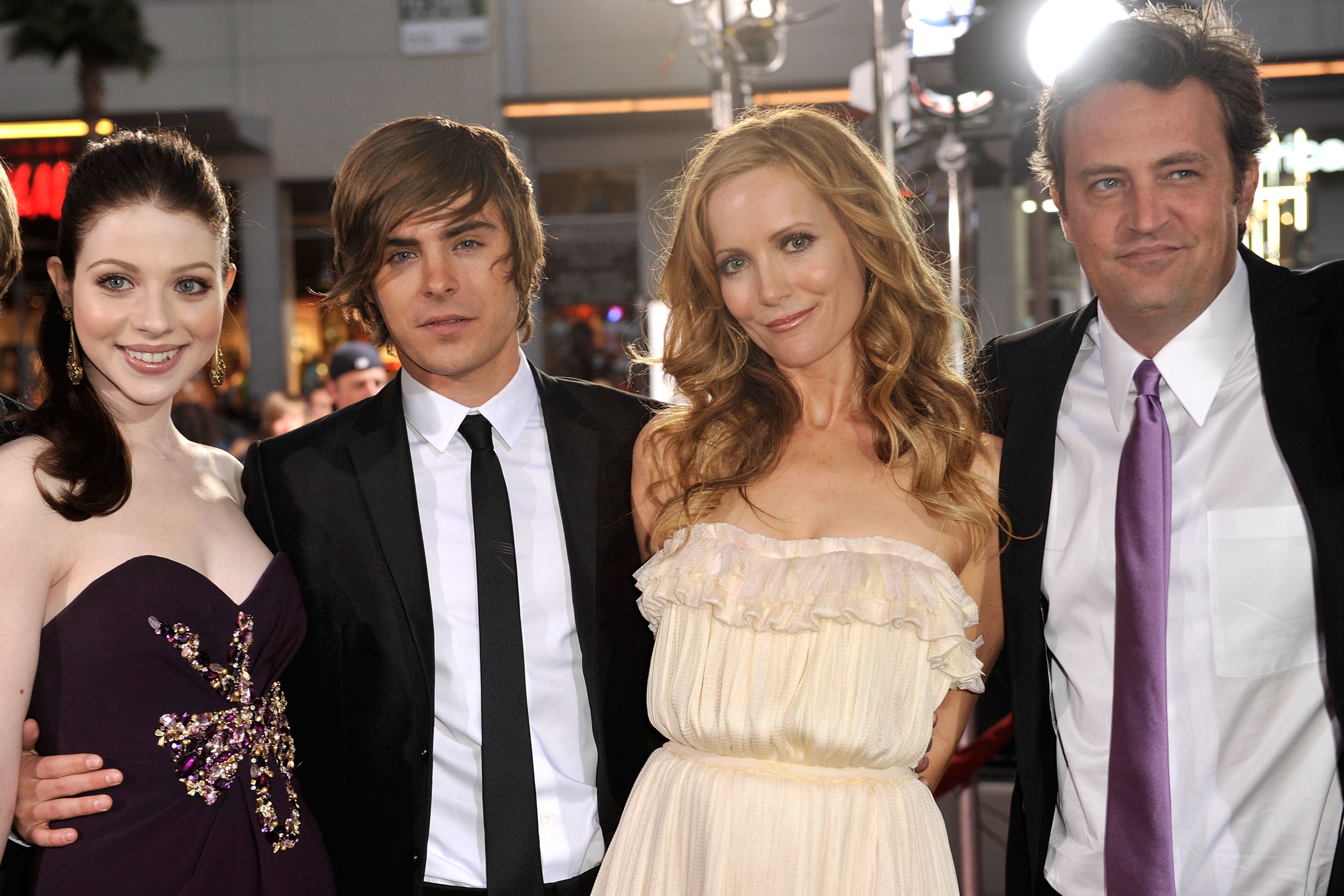 Michelle Trachtenberg, Zac Efron, Leslie Mann and Matthew Perry at the ‘17 Again’ premiere