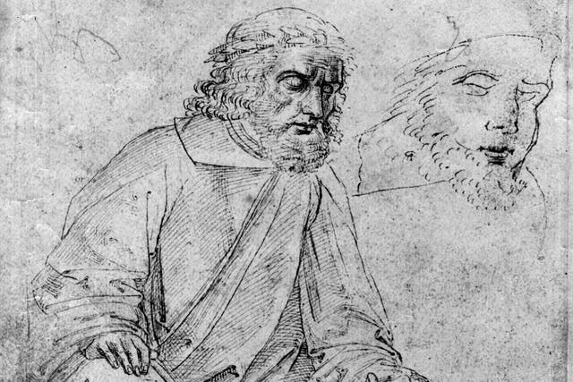 <p>Homer, the eighth century poet, probably from a drawing by Raphael circa 1500 </p>