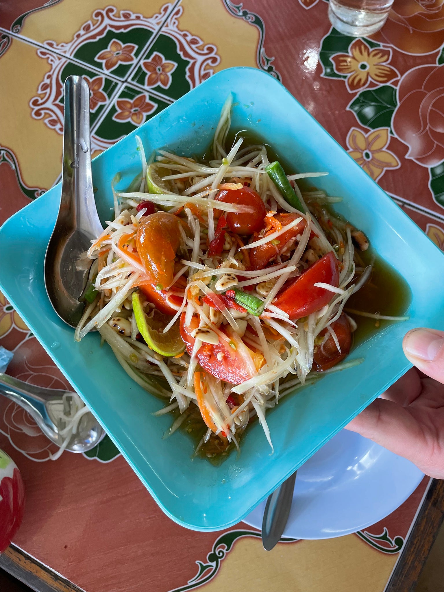 It’s traditional to add one bird’s eye chilli for every year of your life to your som tam, Thailand’s green papaya salad