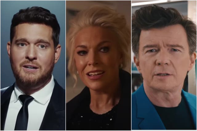 <p>Michael Bublé, Hannah Waddingham and Rick Astley all star in supermarket Christmas adverts this year </p>