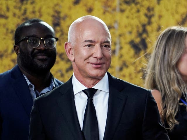 <p>Amazon Founder and Executive Chair Jeff Bezos attending the Global Premiere of “The Lord of the Rings: The Rings of Power” at the Odeon cinema in Leicester Square, central London, on 30 August 2022.</p>