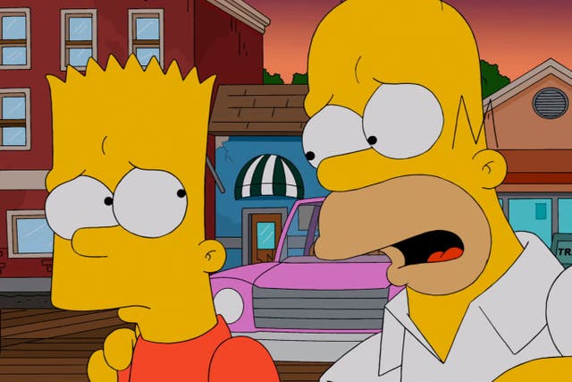 <p>Bart and Homer Simpson</p>