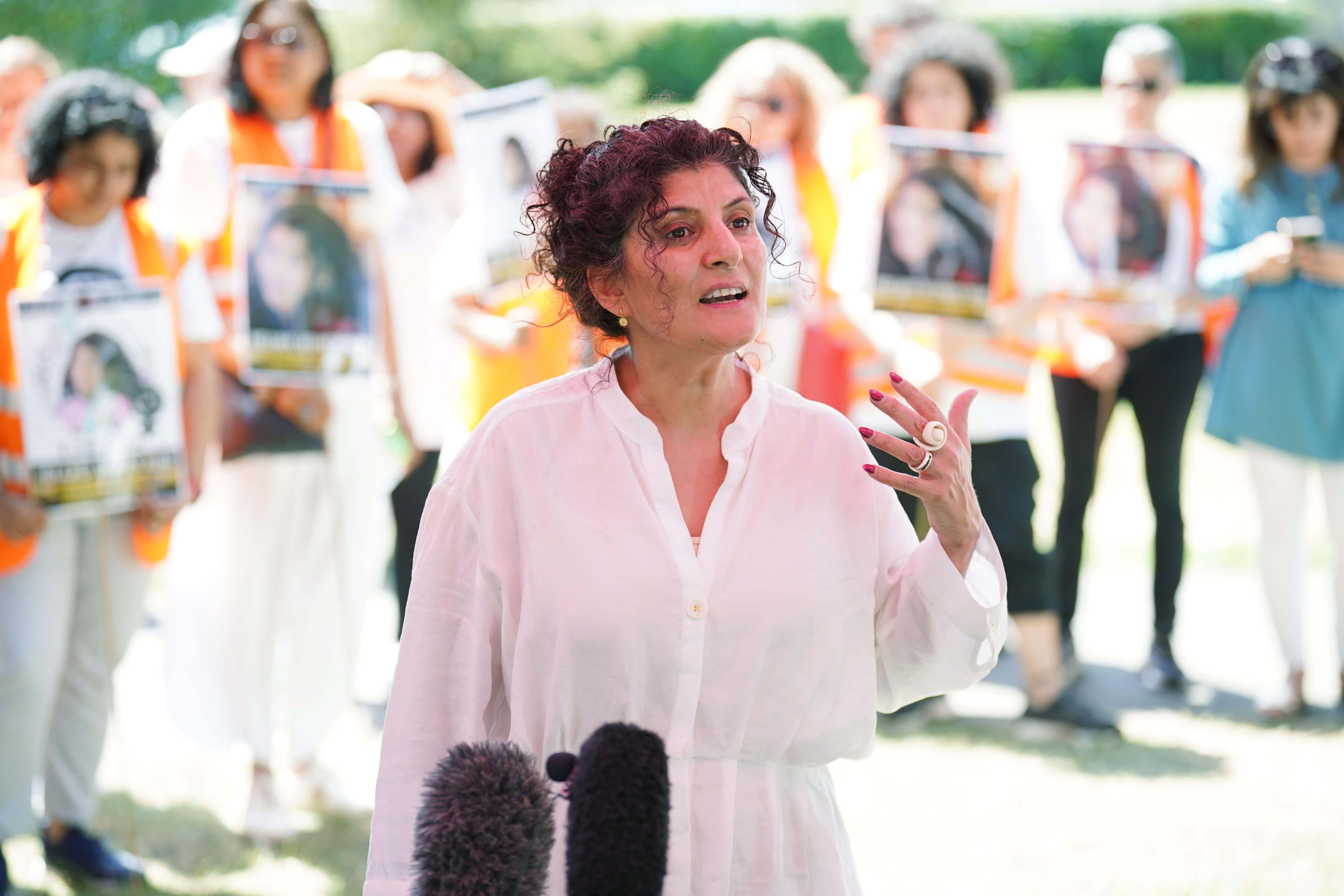 Farah Naz at a vigil for her niece Zara Aleena