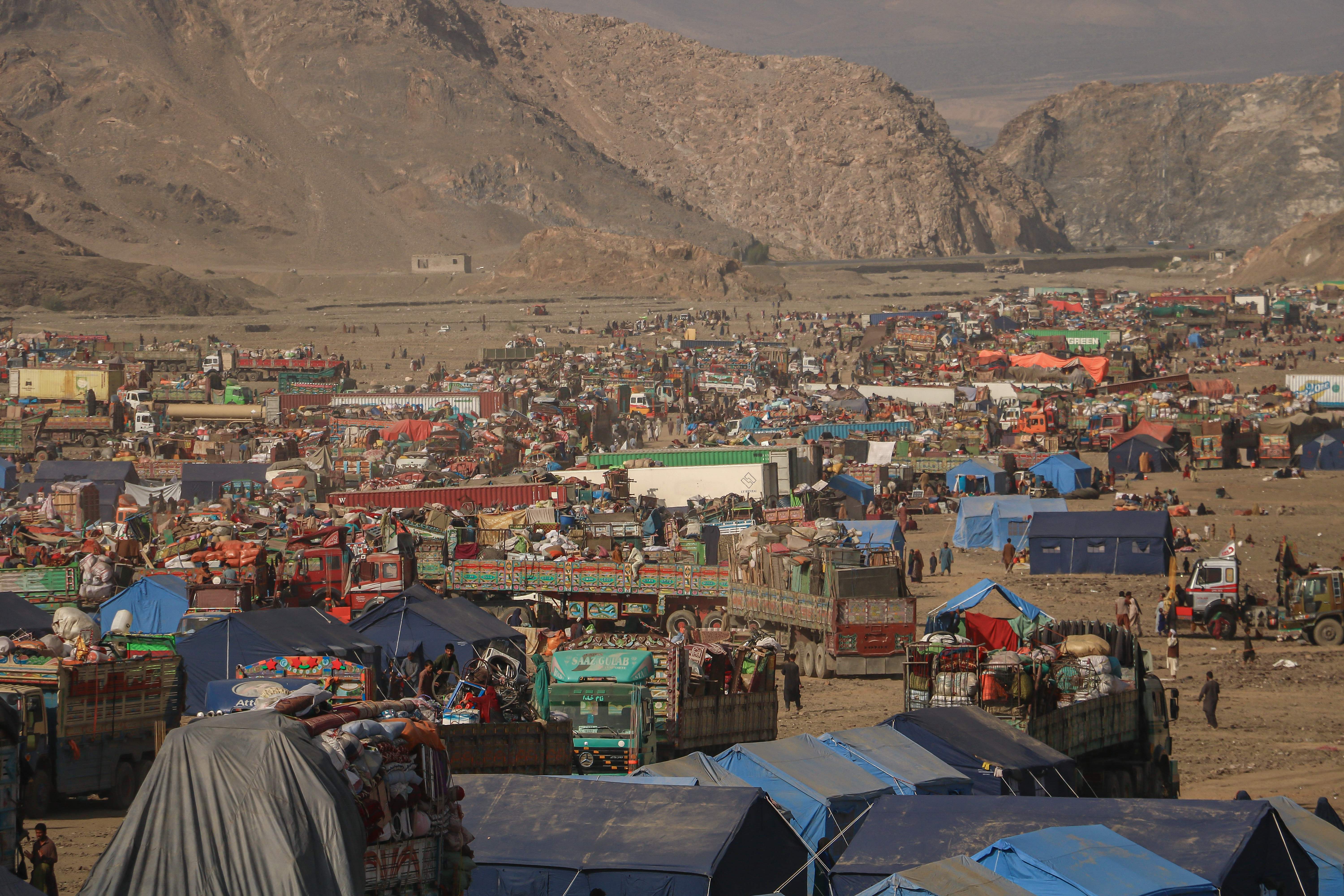 More than 165,000 Afghans have sought refuge in a makeshift camp near the Afghanistan-Pakistan Torkham border in Nangarhar province