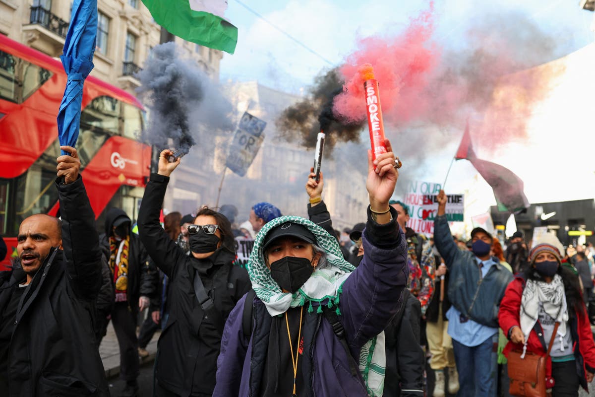 Eleven arrested as pro-Palestine protesters march through London after Oxford Circus brought to a standstill