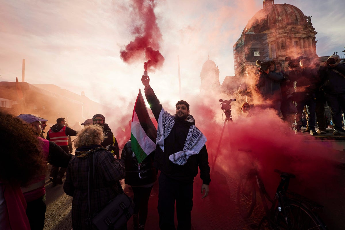 Protest marches by thousands in Europe demand halt to Israeli bombing of Gaza, under police watch