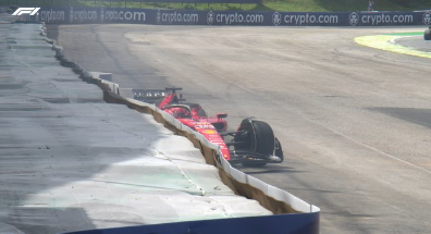 <p>Charles Leclerc crashed his Ferrari on the formation lap in Brazil</p>