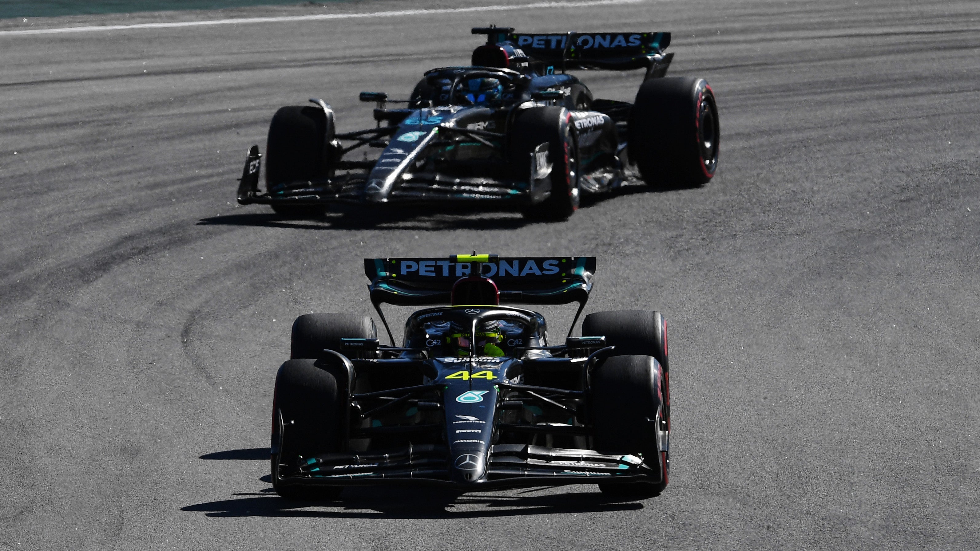 Hamilton and Mercedes team-mate Russell struggled for pace at Interlagos