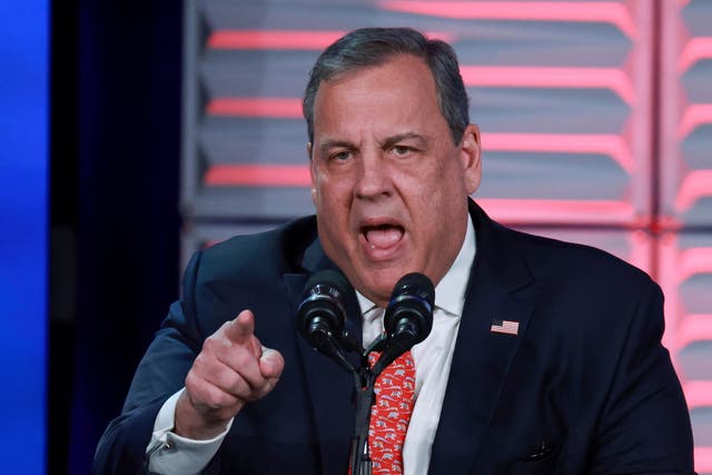 <p>Republican presidential candidate and former Governor of New Jersey Chris Christie speaks during the Florida Freedom Summit at the Gaylord Palms Resort on November 04, 2023 in Kissimmee, Florida</p>