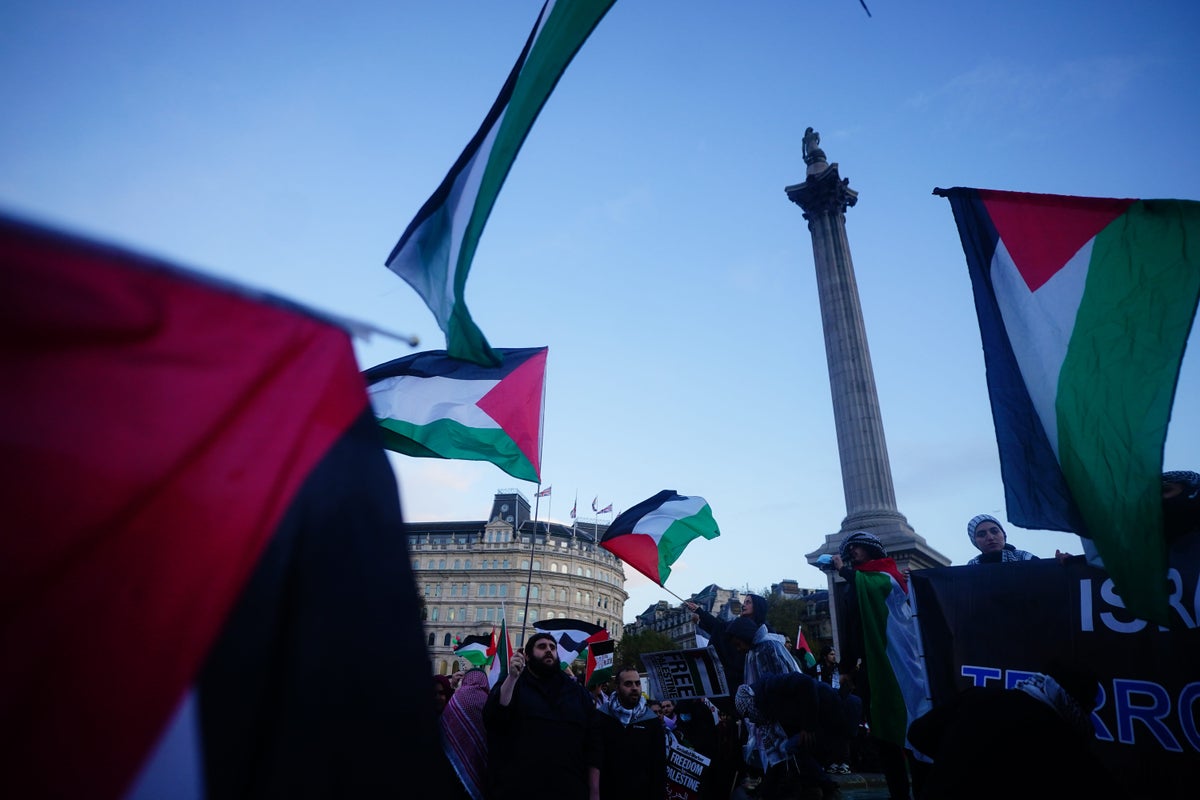Fireworks directed at police and pro-Hamas pamphlet sold at protest, Met says