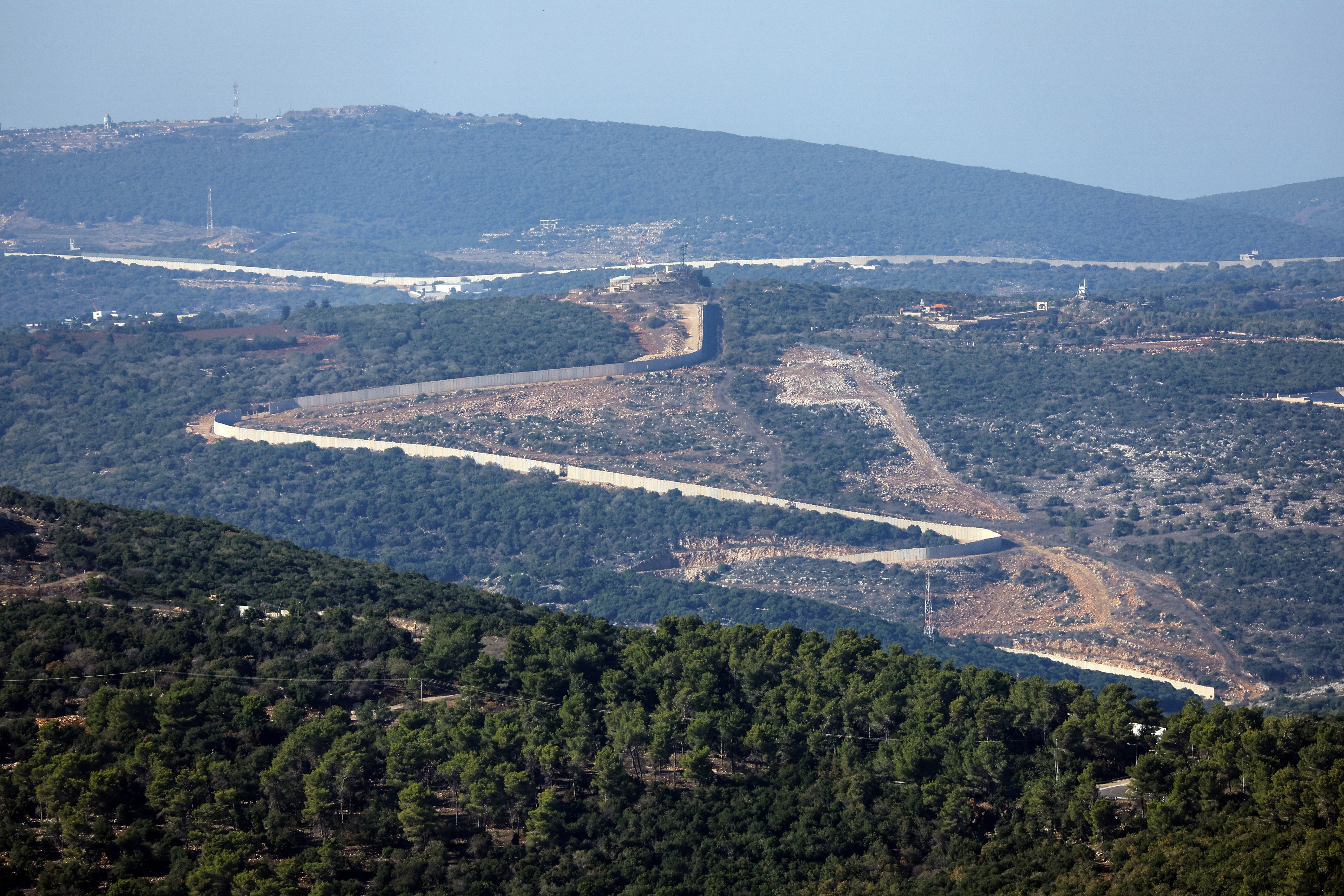 The Lebanon-Israel border seen from the Israeli side