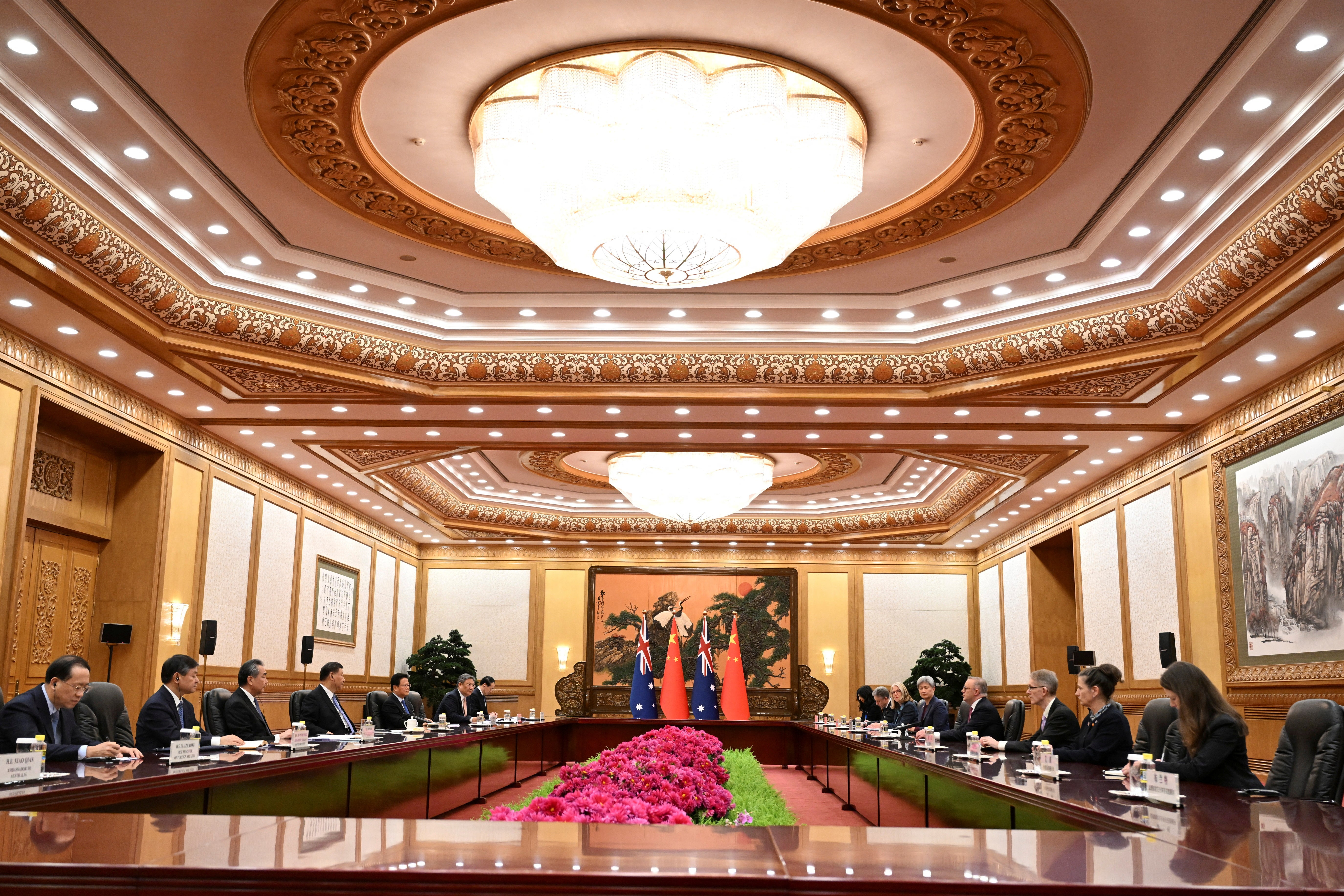 Australia's Prime Minister Anthony Albanese meets with China's President Xi Jinping at the Great Hall of the People in Beijin