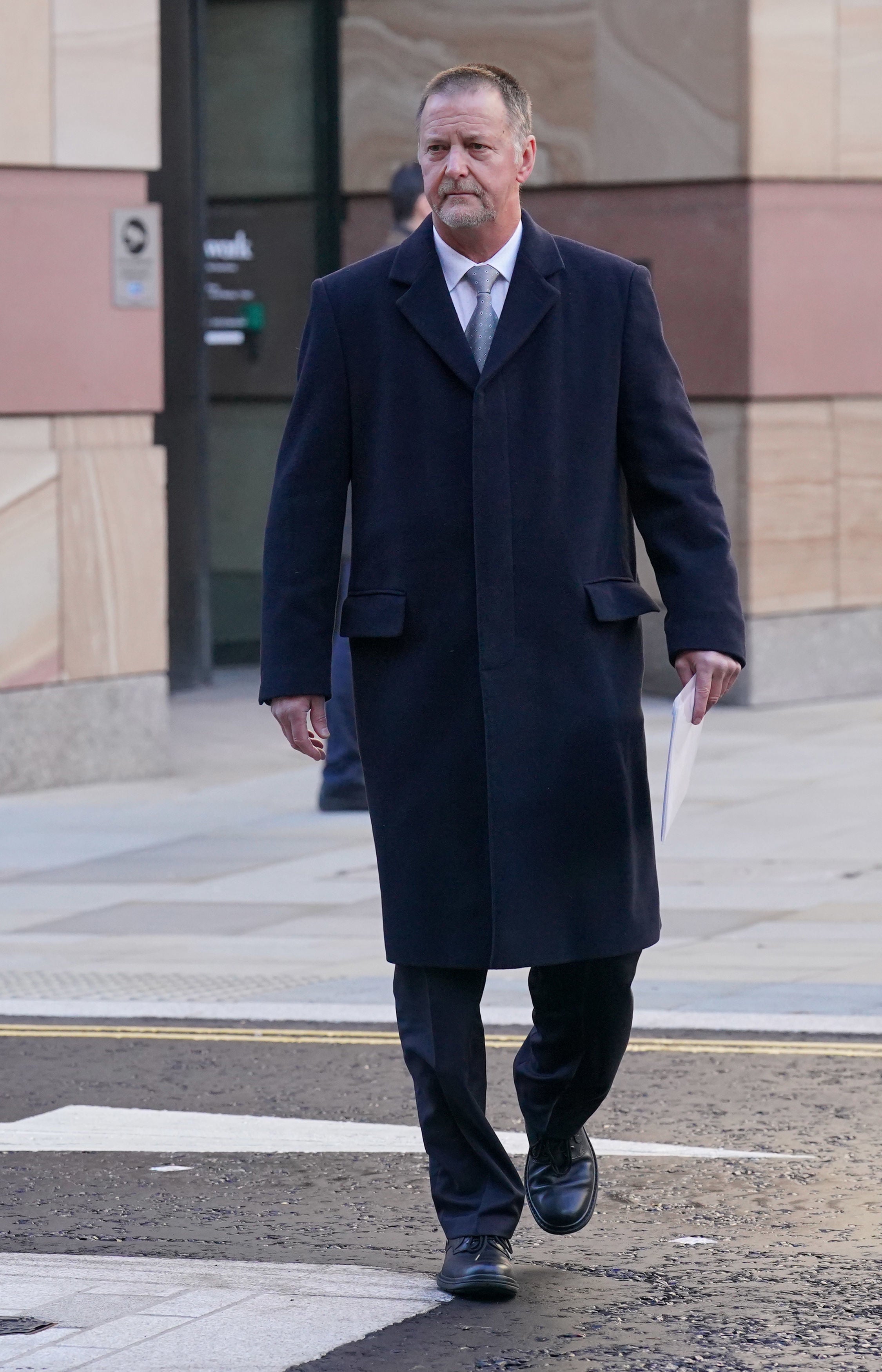 Trevor Lewton arrives at the City Of London Magistrates' Court for sentencing