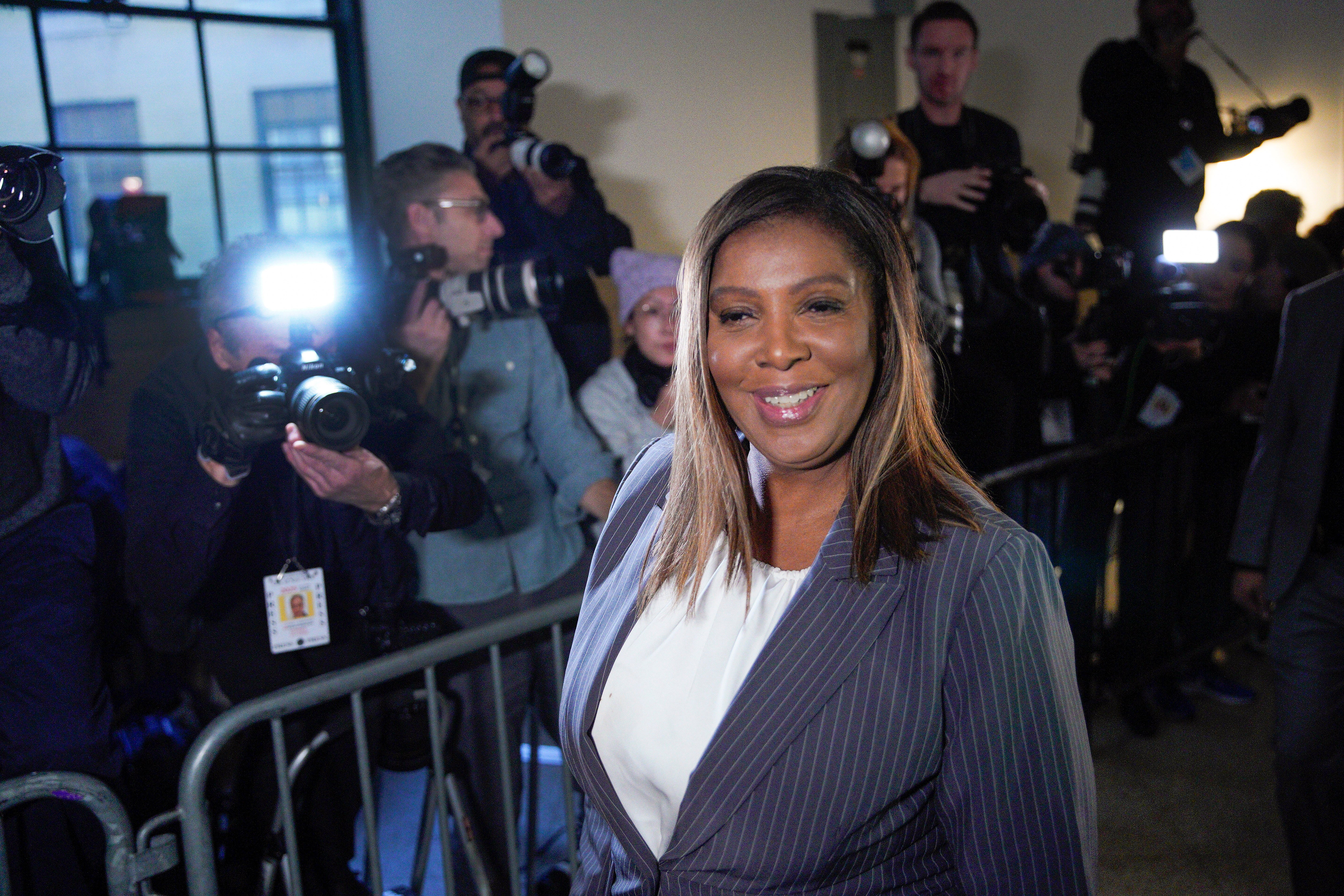 New York Attorney General Letitia James arrives at New York Supreme Court