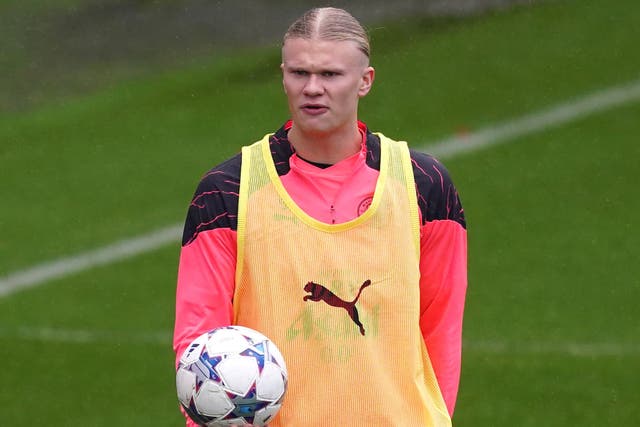 Erling Haaland has trained ahead of Manchester City’s clash with Young Boys (Martin Rickett/PA)