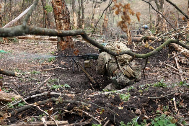 <p>Ukrainian servicemen of the 3rd assault brigade take part in a tactical training at an undisclosed location in the Donetsk region</p>