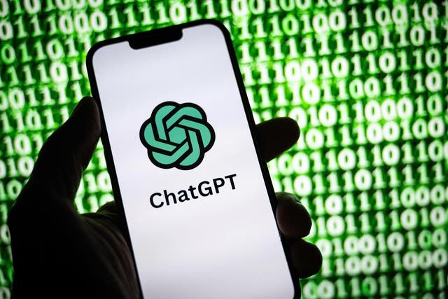 <p>The logo of ChatGPT, the AI chatbot developed by OpenAI, on a smartphone in Mulhouse, eastern France, on 30 October, 2023</p>