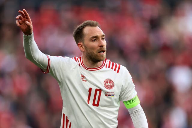 <p>Christian Eriksen at the Parken Stadium, where he collapsed during Euro 2020</p>