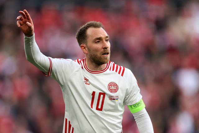 <p>Christian Eriksen at the Parken Stadium, where he collapsed during Euro 2020</p>