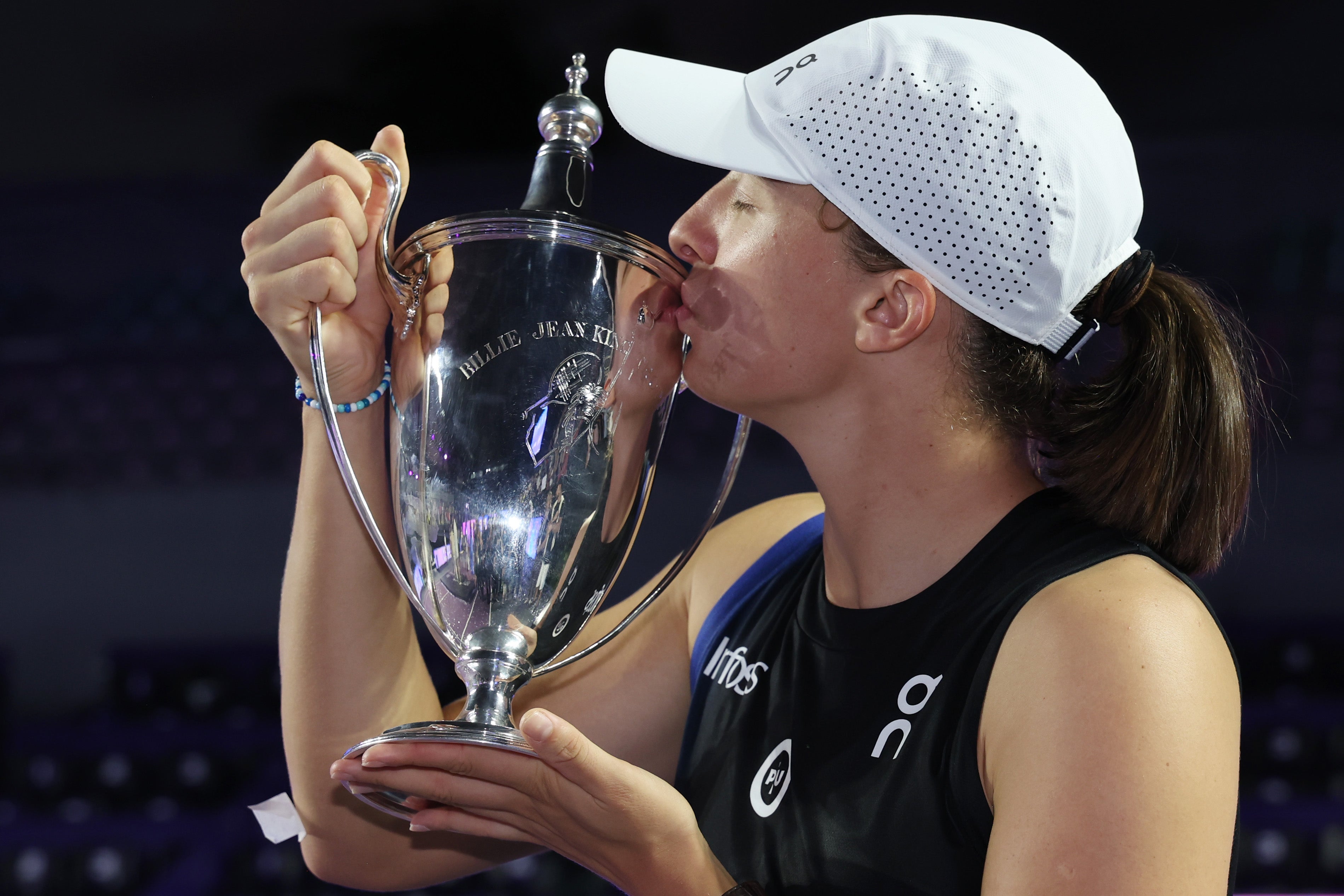 Iga Swiatek secured victory at the season-ending WTA Finals last year