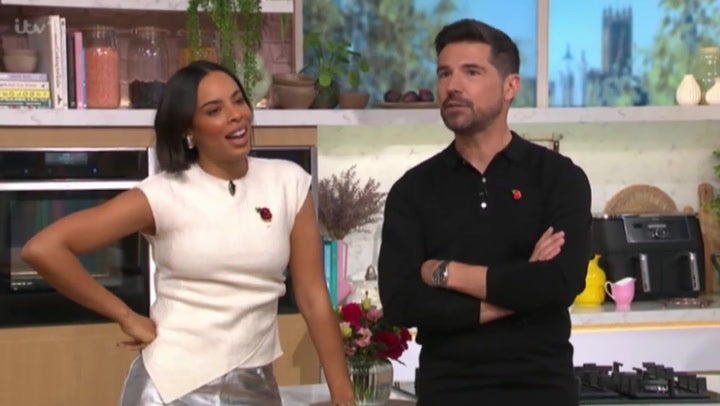 <p>This Morning co-host screams at Rochelle Humes as presenter fights back swearing on live TV.</p>