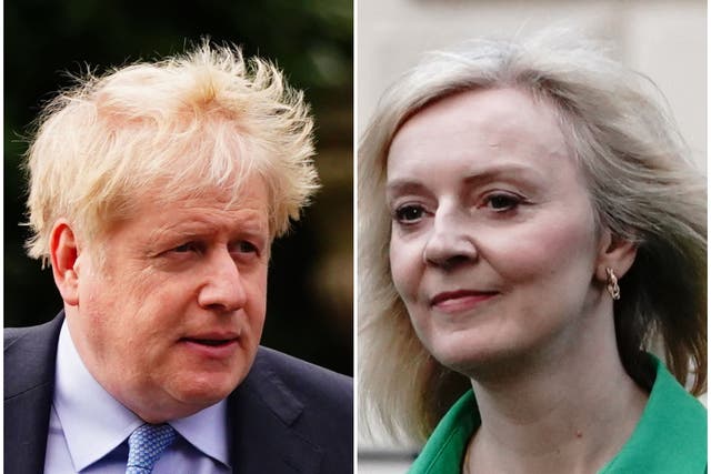 Boris Johnson and Liz Truss (Victoria Jones/PA)