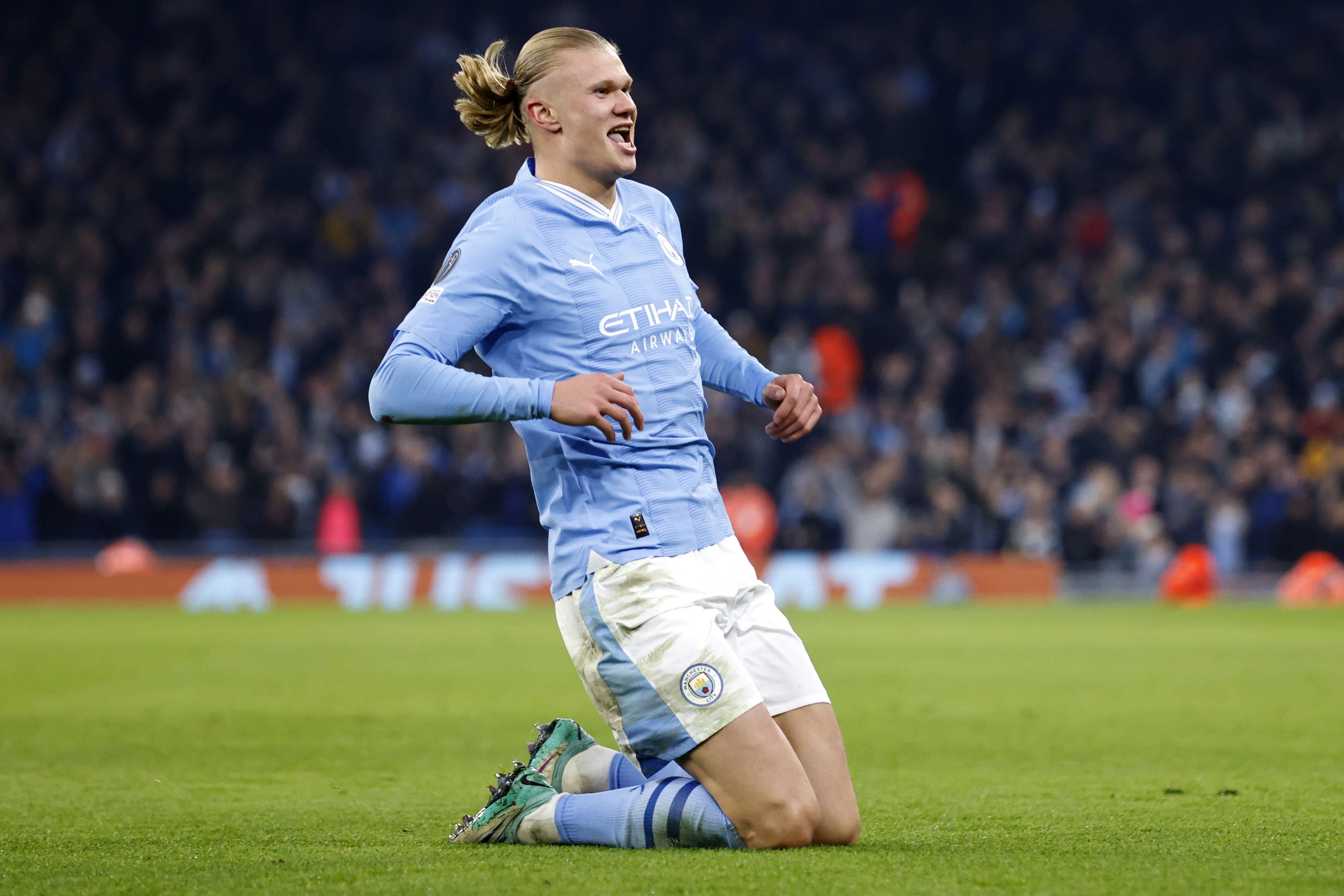 Erling Haaland scored twice for City