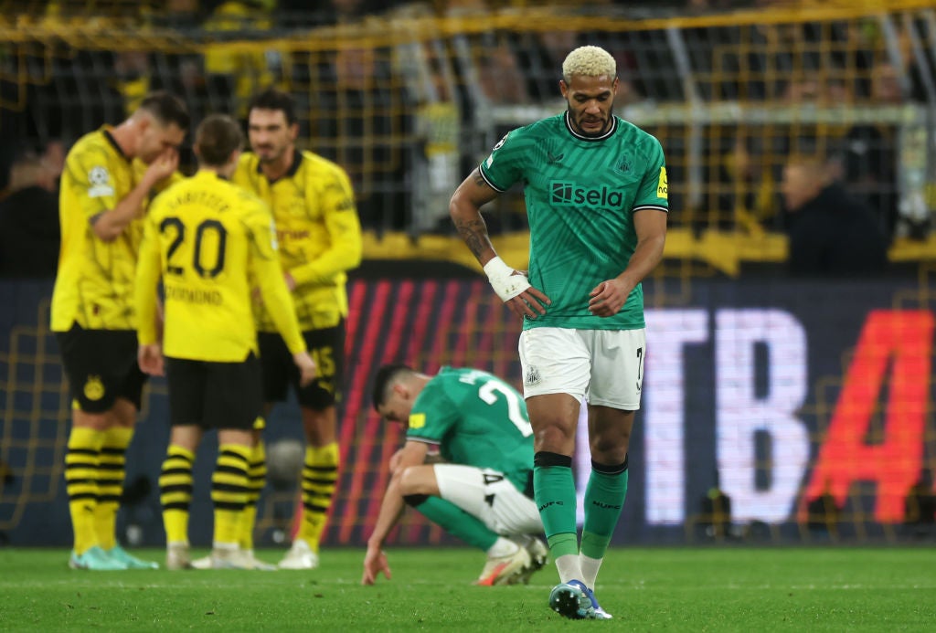 Joelinton missed the best chances for Newcastle at Signal-Iduna Park