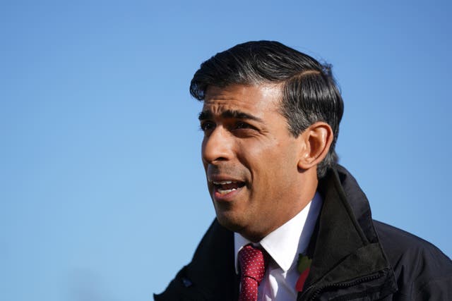 Rishi Sunak said he will hold the Metropolitan Police Commissioner ‘accountable’ for his decision to greenlight a Gaza rally on Armistice Day (Joe Giddens/PA)